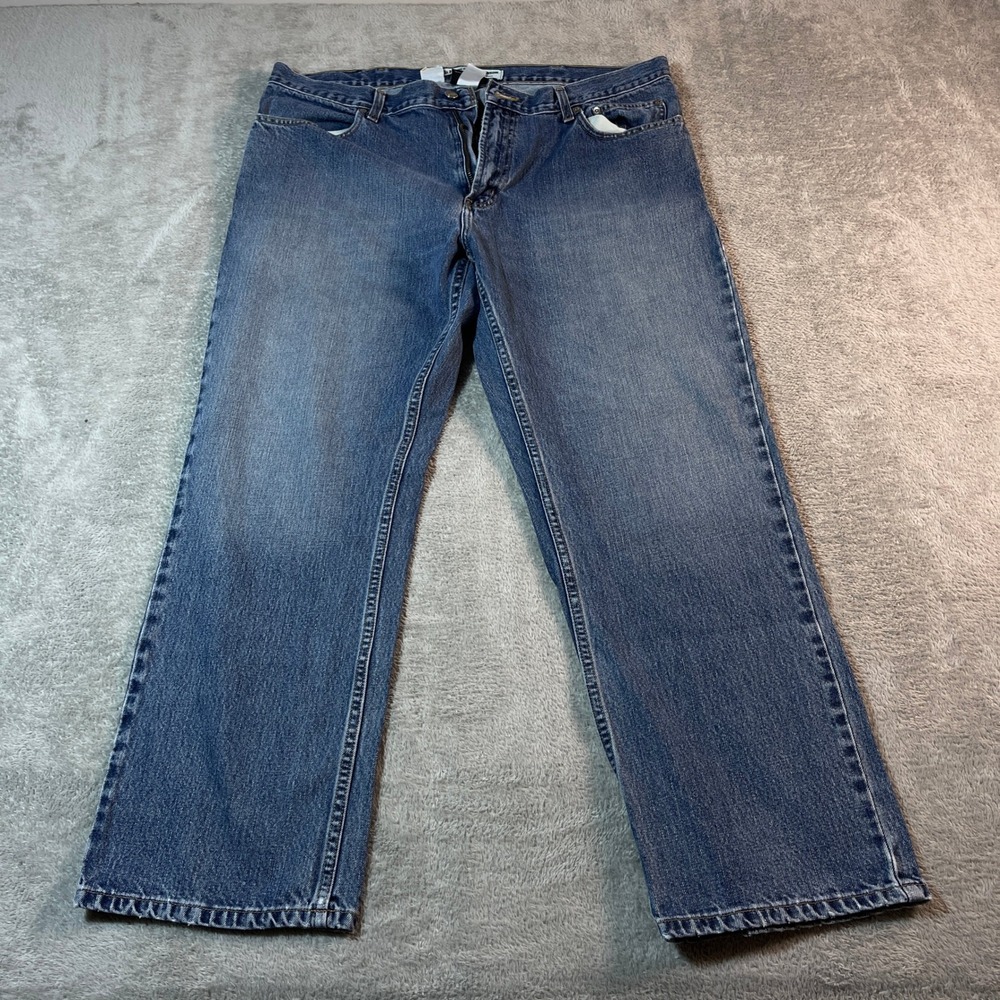 Harley Davidson Jeans Mens Size 40x30 Straight Leg Denim Blue Casual Moto Biker